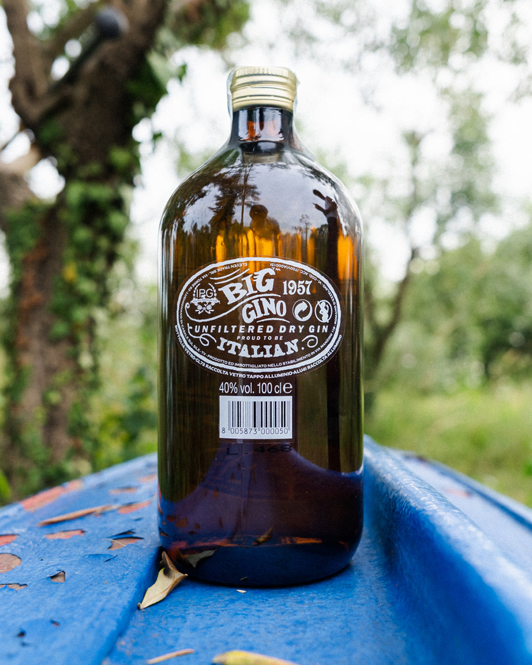 Big Gino, gin artigianale italiano cold compound, in ambientazione lifestyle