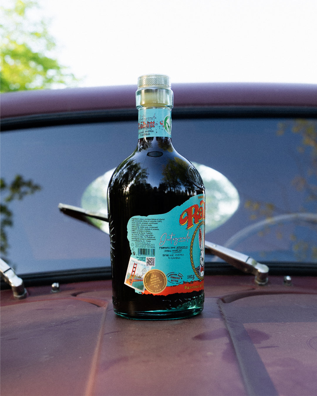 Rabitt Alcohol Free, bitter analcolico al radicchio, dettaglio dell'etichetta