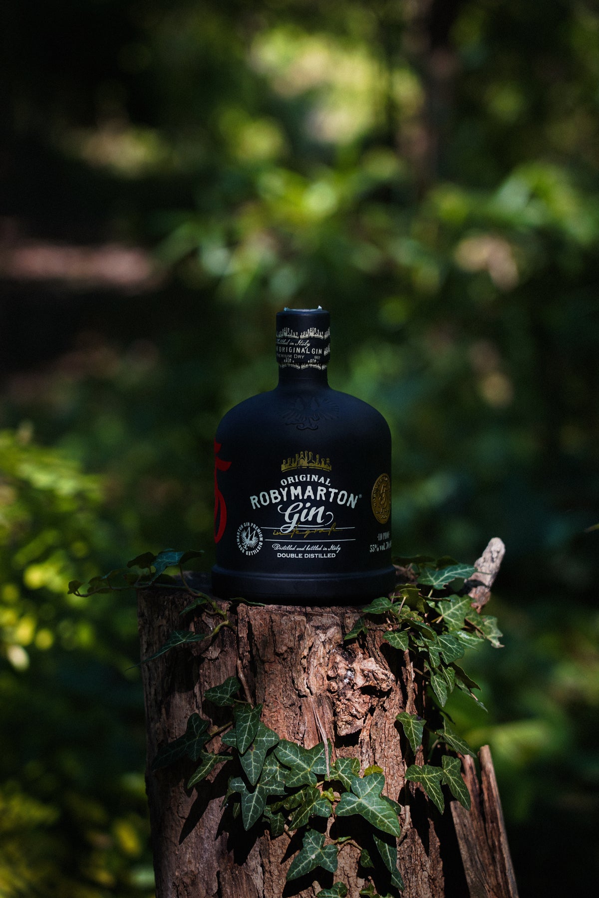 Roby Marton Gin Original Special Edition Integrale 55, gin artigianale veneto, servito nel bicchiere