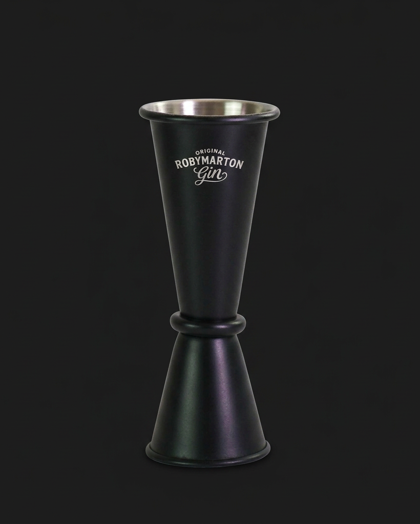 Jigger RobyMarton senza bar spoon su fondo scuro