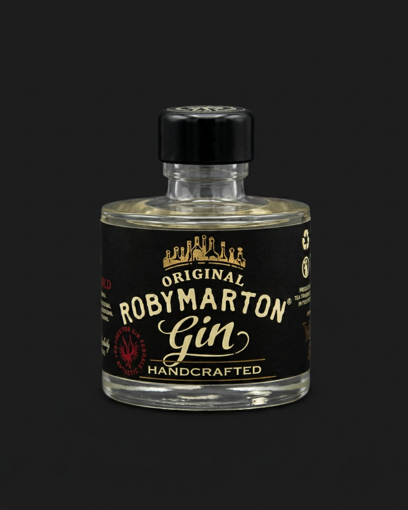 Mignon RobyMarton Gin su fondo scuro con luce neutra